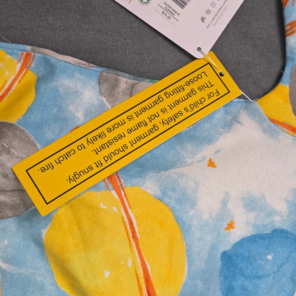 Burt's Bees Baby Sleeper Kids 18M Outer Space Planets Organic Cotton Zip Pajamas - Picture 3 of 8